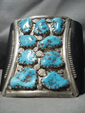 Tremendous Vintage Native American Navajo Sleeping Turquoise Sterling Silver Ketoh Bracelet-Nativo Arts