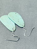 Native American Ravishing Santo Domingo Green Turquoise Sterling Silver Earrings-Nativo Arts