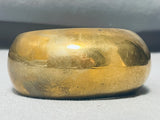 Important Vintage Native American Navajo Orville Tsinnie Brass Bracelet Cuff-Nativo Arts