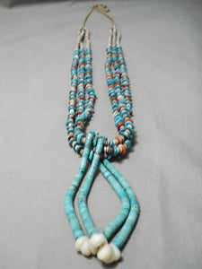 Superior Vintage Navajo Turquoise Heishi Jacla Native American Necklace-Nativo Arts