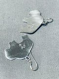 Sensational Native American Navajo Sterling Silver Buffalo Earrings-Nativo Arts