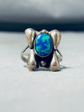 Eye Catching Vintage Native American Navajo Azurite Sterling Silver Ring-Nativo Arts