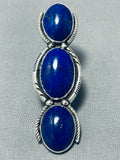 One Of The Tallest Ever Native American Navajo Lapis Sterling Silver Ring-Nativo Arts