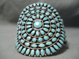 Authentic Vintage Native American Navajo Larry Moses Begay Turquoise Sterling Silver Bracelet-Nativo Arts