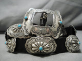 Important Vintage Native American Navajo Nila Turquoise Sterling Silver Bracelet Cuff Old-Nativo Arts
