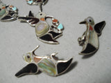 So Intricate! Vintage Zuni Native American Hummingbird Sterling Silver Necklace-Nativo Arts