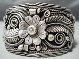 One Of The Most Detailed Leaf Garden Vintage Native American Navajo Sterling Silver Bracelet-Nativo Arts