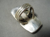 One Of Best Vintage Native American Navajo Martinez Turquoise Sterling Silver Heavy Ring-Nativo Arts
