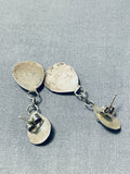 Wonderful Vintage Native American Navajo Sleeping Beauty Turquoise Sterling Silver Earrings-Nativo Arts