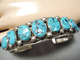 Unforgettable Vintage Native American Navajo Sleeping Beauty Turquoise Sterling Silver Bracelet Old-Nativo Arts