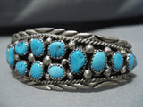 Amazing Vintage Navajo Native American Sterling Silver Turquoise Bracelet-Nativo Arts