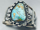 Unique Chainlink Vintage Native American Navajo Boulder Turquoise Sterling Silver Bracelet-Nativo Arts