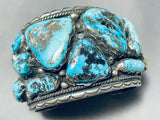 174 Gram Monster Mens Vintage Native American Navajo Turquoise Sterling Silver Bracelet-Nativo Arts