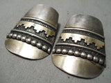 Authentic Vintage Navajo Gold Sterling Silver Native American Earrings-Nativo Arts