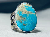 Outstanding San Felipe 8 Turquoise Sterling Silver Huge Ring-Nativo Arts