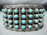 Important Vintage Zuni Native American Turquoise Sterling Silver Bracelet-Nativo Arts