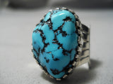 Fantastic Vintage Native American Navajo Sleeping Beauty Turquoise Sterling Silver Ring-Nativo Arts