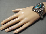Native American One Of The Best Vintage Candelaria Turquoise Sterling Silver Bracelet-Nativo Arts