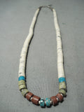 Native American Impressive Vintage Santo Domingo Turquoise Sterling Silver Necklace Old-Nativo Arts