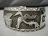Important Hand Tooled Vintage Native American Navajo Floyd Becenti Sterling Silver Bracelet-Nativo Arts