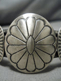 Native American Detailed! Concho Love Sterling Silver Hand Wrought Bracelet Cuff-Nativo Arts