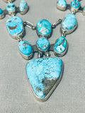 The Best Federico Jimenez Turquoise Sterling Silver Drop Necklace-Nativo Arts