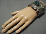 Important Vintage Native American Navajo Blue Thunder Turquoise Sterling Silver Bracelet-Nativo Arts