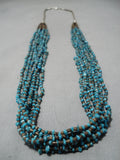Important Roe Yazzie Native American Navajo Turquoise Sterling Silver Necklace-Nativo Arts
