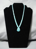 Stunning Vintage Navajo Blue Diamond Turquoise Native American Heishi Necklace-Nativo Arts