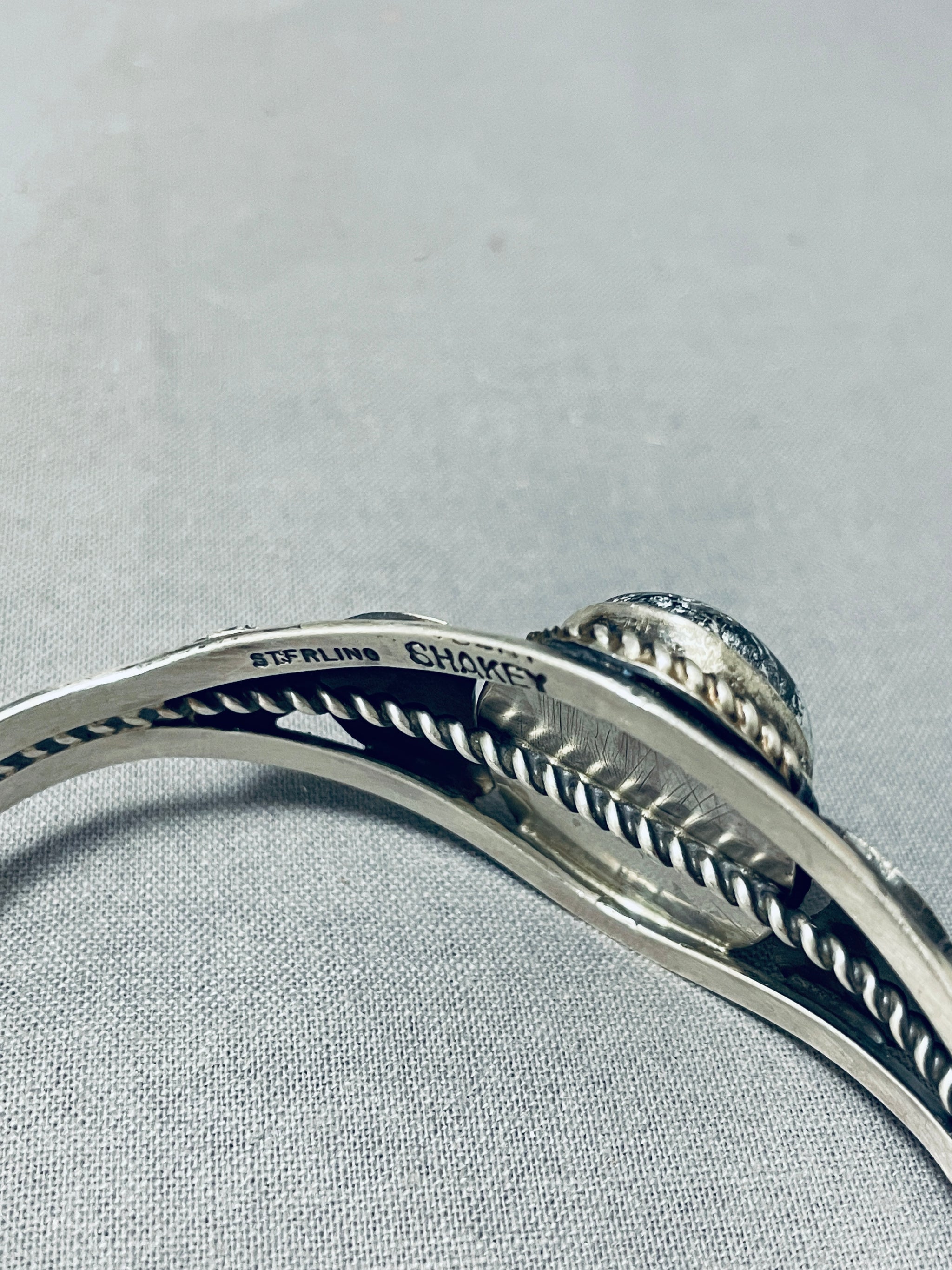 Robert Shakey Native American Navajo White Buffalo Sterling Silver