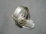Important Harlan Coonsis Blue Turquoise Blujay Sterling Silver Native American Zuni Ring-Nativo Arts