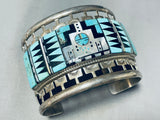 One Of The Craziest Ever Vintage Native American Zuni Turquoise Sterling Silver Bracelet-Nativo Arts