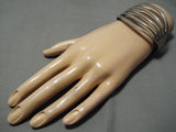Marvelous Vintage Navajo Native American Sterling Silver Bracelet Cuff Old-Nativo Arts