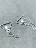 Clothes Hanger Vintage Native American Navajo Turquoise Sterlingsilver Earrings-Nativo Arts