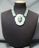 Native American One Of The Best Ever Vintage Mexican Turquoise Sterling Silver Face Necklace-Nativo Arts