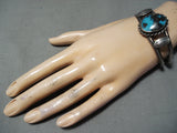 Important Vintage Native American Navajo Bisbee Turquoise Sterling Silver Bracelet-Nativo Arts