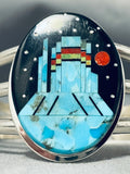 Monument Valley Turquoise Native American Navajo Sterling Silver Signed Bracelet-Nativo Arts