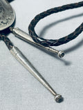 Fabulous Vintage Native American Navajo Black Onyx Sterling Silver Bolo-Nativo Arts