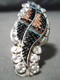 Fabulous Vintage Zuni Turquoise Sterling Silver Ring Old Native American-Nativo Arts