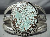 Important Vintage Native American Navajo #8 Turquoise Sterling Silver Bracelet-Nativo Arts
