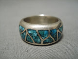 Inlay Master Vintage Navajo Sterling Silver Native American Ring Old-Nativo Arts