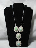Amazing Green Turquoise Native American Sterling Silver Necklace-Nativo Arts
