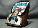 The Best Vintage Native American Zuni Turquoise Sterling Silver Inlay Ketoh Bracelet Old-Nativo Arts