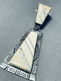 Exquisite Vintage Native American Navajo Yellow Shell Sterling Silver Pendant Signed-Nativo Arts