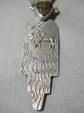 Native American Important Anthony Lovato Dinosaur Sterling Silver Maiden Necklace Santo Domingo-Nativo Arts