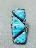 Important Quam Vintage Native American Zuni Turquoise Sterling Silver Ring-Nativo Arts