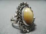 Incredible Vintage Navajo Tigers Eye Sterling Silver Ring Native American Old-Nativo Arts
