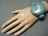 One Of Most Unique Vintage Native American Navajo Opal Animal Turquoise Sterling Silver Bracelet-Nativo Arts