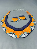 Native American One Of The Most Unique Santo Domingo Turquoise Sterling Silver Necklace-Nativo Arts