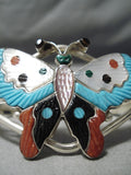 Cute Tammy Pinto Zuni Native American Turquoise Coral Sterling Silver Bracelet-Nativo Arts